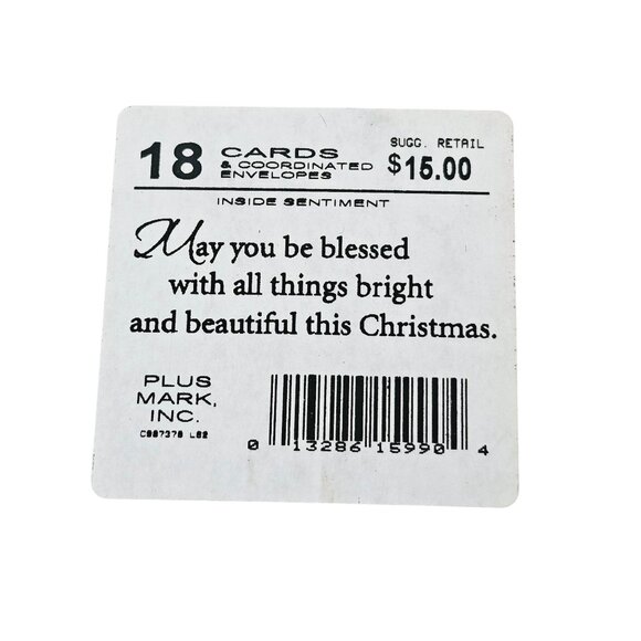 Plus Mark Christmas Cards Boxed Set Of 18 Coordinated Envelopes Vintage - Picture 6 of 7